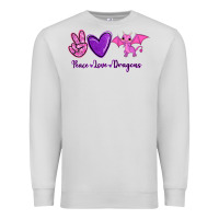 Dove Grey Peace Love Dragons Premium Sweatshirt - RanaPortraitStore