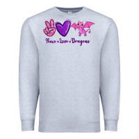 Heather Grey Peace Love Dragons Premium Sweatshirt - RanaPortraitStore