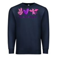 Navy Peace Love Dragons Premium Sweatshirt - RanaPortraitStore