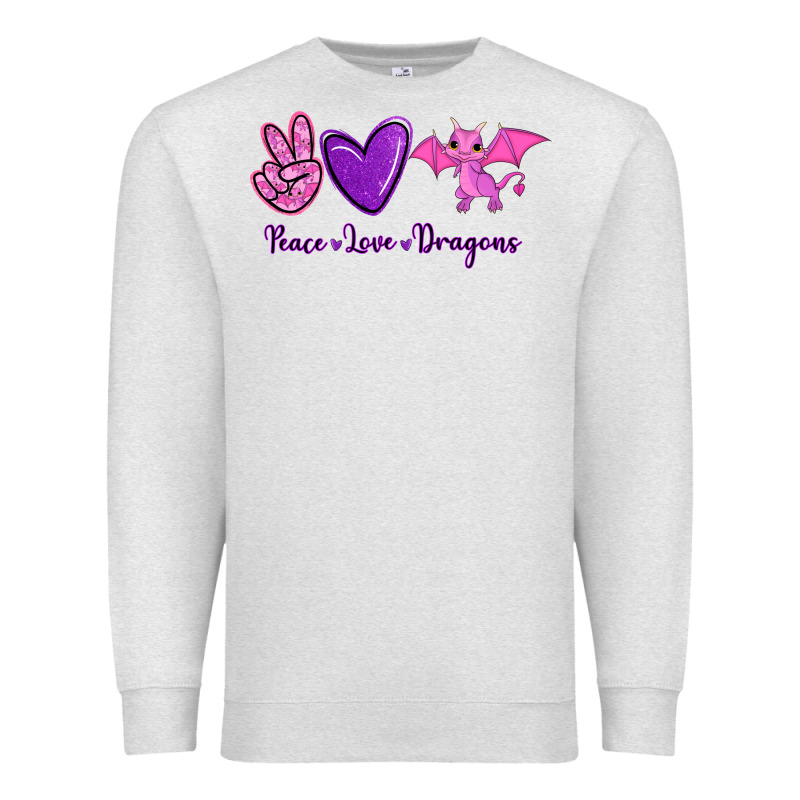 Peace Love Dragons Premium Sweatshirt by RanaPortraitStore | Teevron