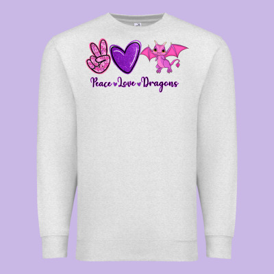 Peace Love Dragons Premium Sweatshirt Designed By Ranaportraitstore