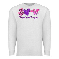 Oatmeal Heather Peace Love Dragons Premium Sweatshirt - RanaPortraitStore