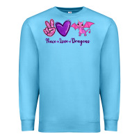 Ocean Blue Peace Love Dragons Premium Sweatshirt - RanaPortraitStore