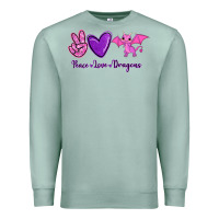 Seafoam Peace Love Dragons Premium Sweatshirt - RanaPortraitStore