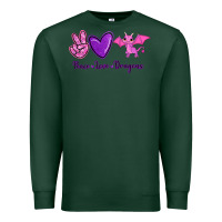 Sports Green Peace Love Dragons Premium Sweatshirt - RanaPortraitStore