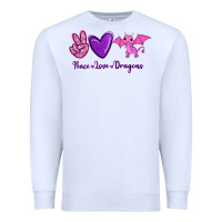 White Peace Love Dragons Premium Sweatshirt - RanaPortraitStore