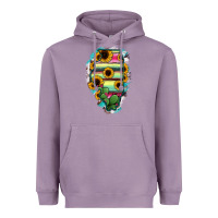 Lavender Illinois Map Sunflower Cactus Serape Heavyweight Hoodie - RanaPortraitStore
