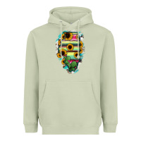 Matcha Illinois Map Sunflower Cactus Serape Heavyweight Hoodie - RanaPortraitStore