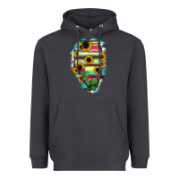 Smoke Illinois Map Sunflower Cactus Serape Heavyweight Hoodie - RanaPortraitStore