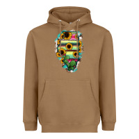 Toasted Coconut Illinois Map Sunflower Cactus Serape Heavyweight Hoodie - RanaPortraitStore