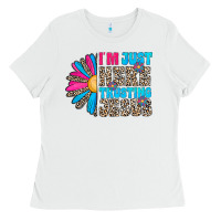 White im just here trusting jesus Ladies Tee - CowhideDigitalArt