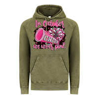 In October We Wear Pink Cheer Vintage Hoodie | Teevron