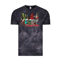 Cloud Black Merry Christmas Vintage Tee - CowhideDigitalArt