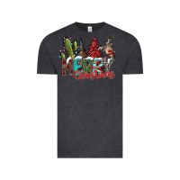 Vintage Black Merry Christmas Vintage Tee - CowhideDigitalArt