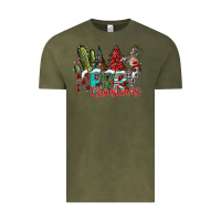 Vintage Olive Merry Christmas Vintage Tee - CowhideDigitalArt