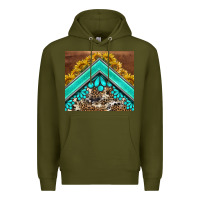 Army Green western  sunflower turquise gemstone  tumbler Premium Hoodie - BarkalooDesign