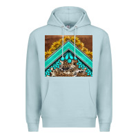 Blue Mist western  sunflower turquise gemstone  tumbler Premium Hoodie - BarkalooDesign
