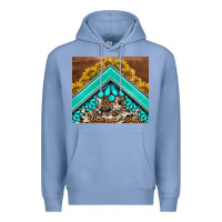 Colony Blue western  sunflower turquise gemstone  tumbler Premium Hoodie - BarkalooDesign