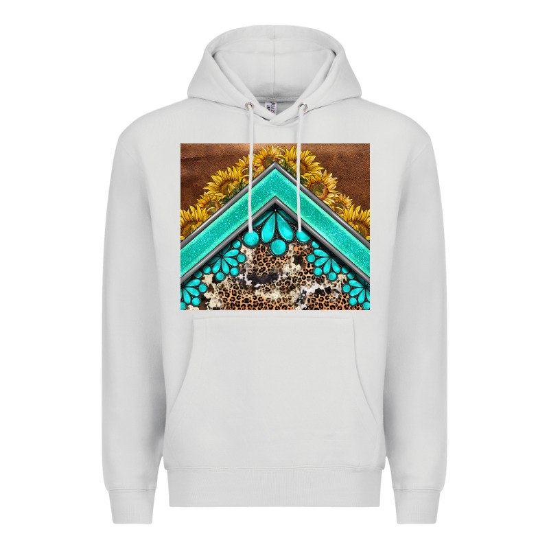 Western  Sunflower Turquise Gemstone  Tumbler Premium Hoodie by BarkalooDesign | Teevron