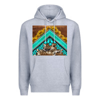 Heather Grey western  sunflower turquise gemstone  tumbler Premium Hoodie - BarkalooDesign