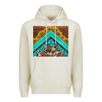 Oatmeal Heather western  sunflower turquise gemstone  tumbler Premium Hoodie - BarkalooDesign