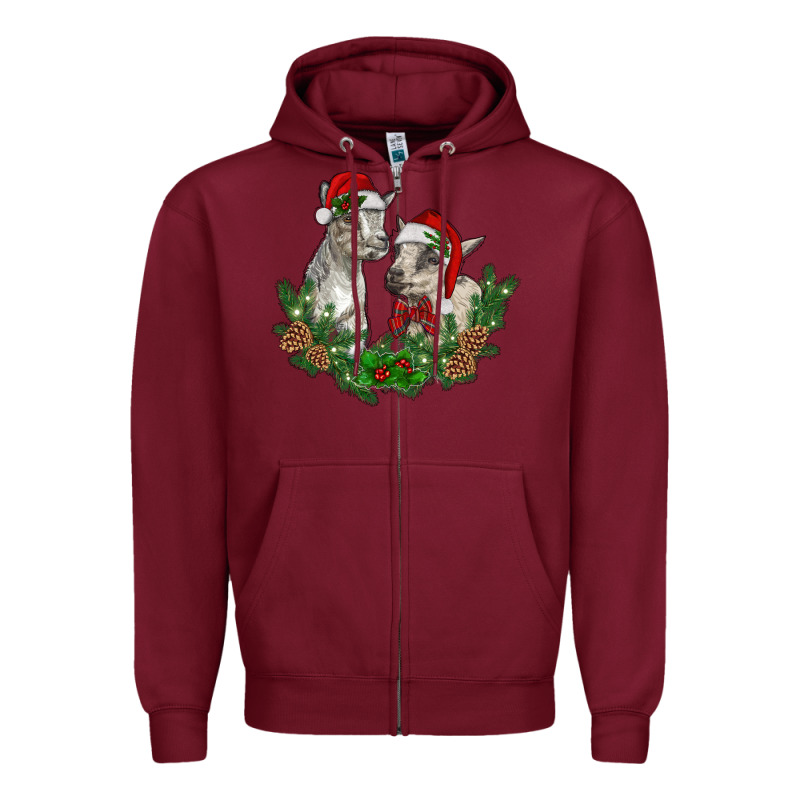 Christmas Baby Goats Zipper Hoodie by RanaPortraitStore | Teevron