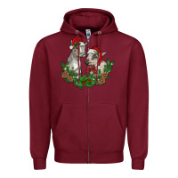 Burgundy christmas baby goats Zipper Hoodie - RanaPortraitStore