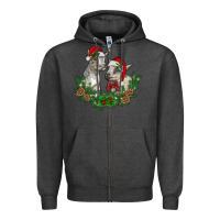 Charcoal Heather christmas baby goats Zipper Hoodie - RanaPortraitStore