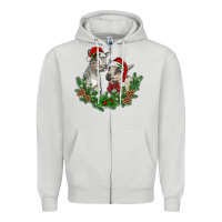 Dove Grey christmas baby goats Zipper Hoodie - RanaPortraitStore