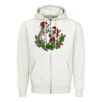 Oatmeal Heather christmas baby goats Zipper Hoodie - RanaPortraitStore