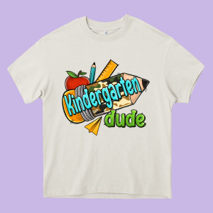 Kindergarten Grade Dude Heavy Core Tee Designed By Ranaportraitstore