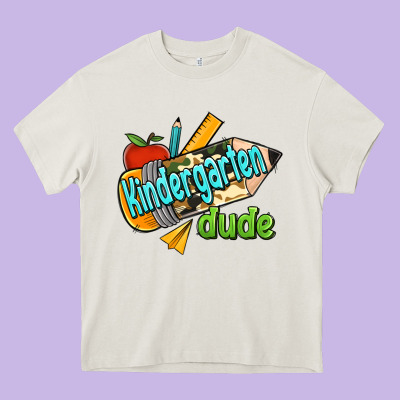 Kindergarten Grade Dude Heavy Core Tee Designed By Ranaportraitstore