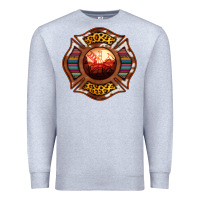 Heather Grey Western Firefighter Symbol Premium Sweatshirt - RanaPortraitStore