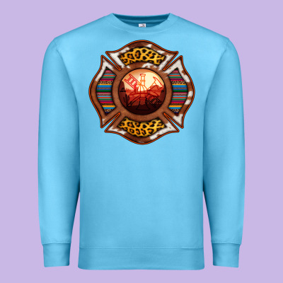 Western Firefighter Symbol Premium Sweatshirt Designed By Ranaportraitstore
