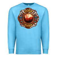 Ocean Blue Western Firefighter Symbol Premium Sweatshirt - RanaPortraitStore