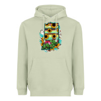 Matcha Indiana Map Sunflower Cactus Serape Heavyweight Hoodie - RanaPortraitStore