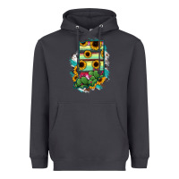 Smoke Indiana Map Sunflower Cactus Serape Heavyweight Hoodie - RanaPortraitStore