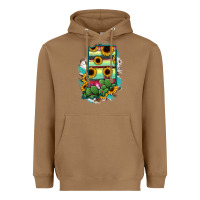 Toasted Coconut Indiana Map Sunflower Cactus Serape Heavyweight Hoodie - RanaPortraitStore