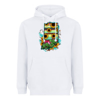 White Indiana Map Sunflower Cactus Serape Heavyweight Hoodie - RanaPortraitStore