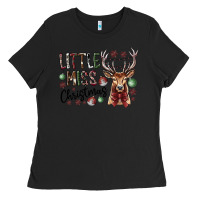 Black little miss christmas Ladies Tee - CowhideDigitalArt