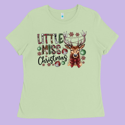 Little Miss Christmas Ladies Tee Designed By Cowhidedigitalart