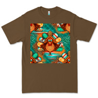 Cacao thanksgiving  turkey seamless pattern Premium Tee - BundleAndBundleShop