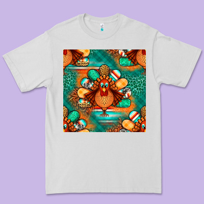 Thanksgiving  Turkey Seamless Pattern Premium Tee Designed By Bundleandbundleshop