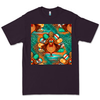 Plum thanksgiving  turkey seamless pattern Premium Tee - BundleAndBundleShop