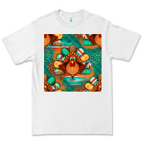 White thanksgiving  turkey seamless pattern Premium Tee - BundleAndBundleShop