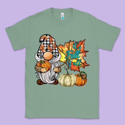 It's Fall Y'all Gnome Classic Tee Designed By Barkaloodesign