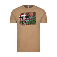 Vintage Coffee merry christmas cow Vintage Tee - CowhideDigitalArt