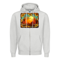 Dove Grey western desert sunset background Zipper Hoodie - RanaPortraitStore