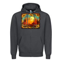 Smoke western desert sunset background Zipper Hoodie - RanaPortraitStore