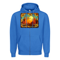True Royal western desert sunset background Zipper Hoodie - RanaPortraitStore